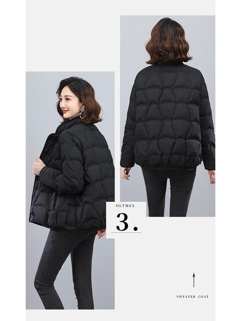 Women's Short Lightweight Down Jacket - 2024 Winter Collection, Loose Fit, Warm White Duck Down Outerwear