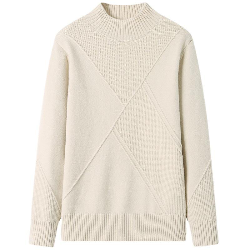 Women's Pullover Sweater Autumn and Winter Solid Color Knit Sweater Thickened Solid Color Sweater