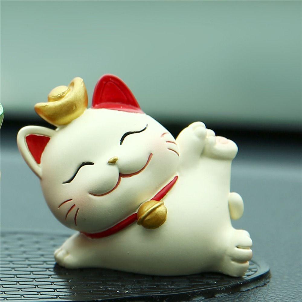 Shake Head Lucky Cat Car Decoration Waving Arm Car Fortune Cat Ornament  Home Decor