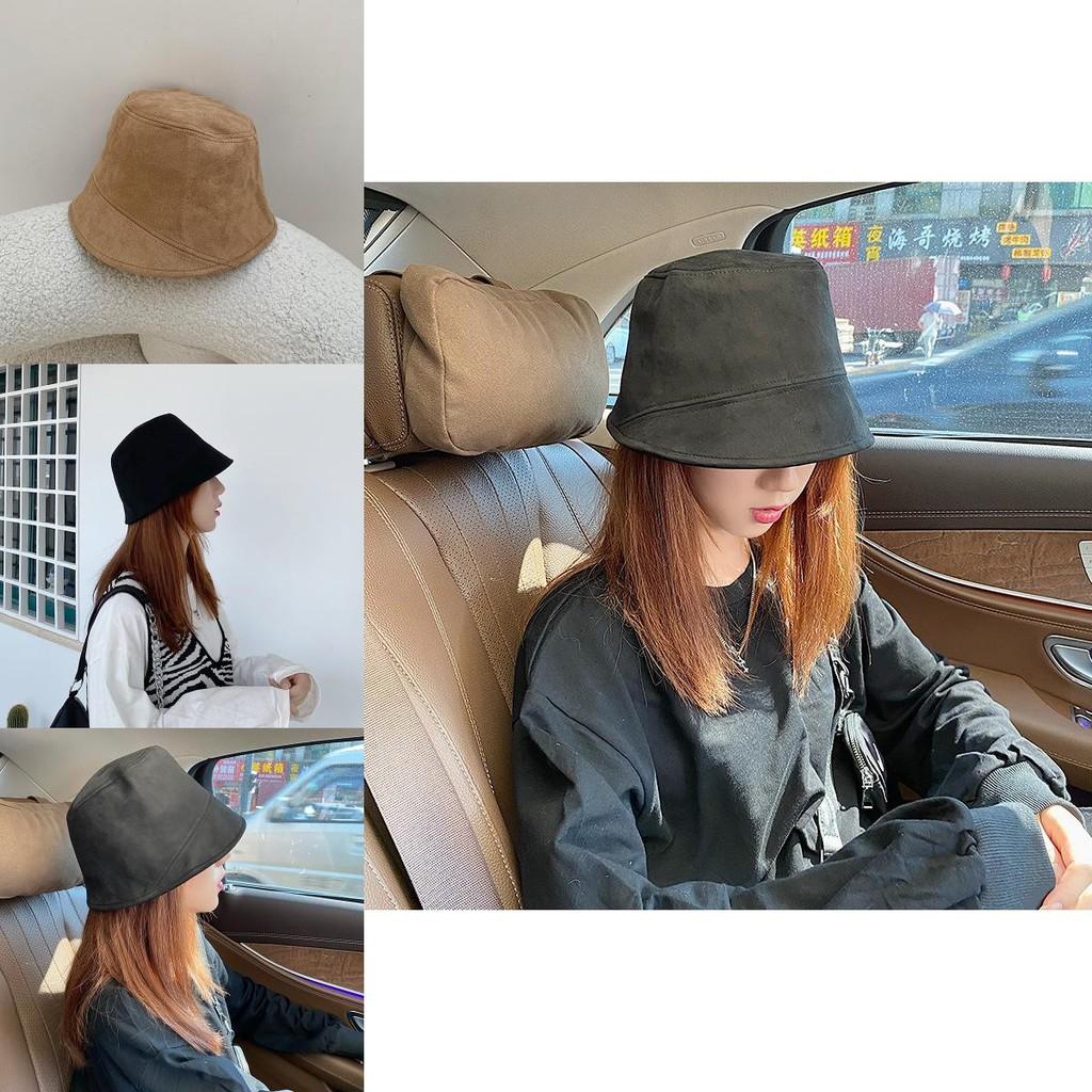 Stylish Khaki Or Black Suede Bucket Hat For Women Perfect For Fall And Winter