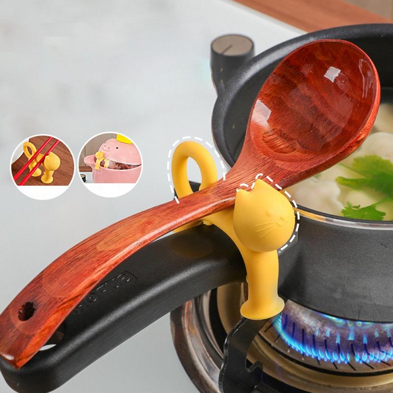 

Silicone Spatula Holder Cat Shape Rack For Shovel Spoon Anti-scalding Spatula Rest Bracket Clips For Home Kitchen Restaurant Use CHINA