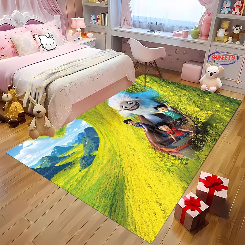 15 Sizes A-Abominable Burnish and Yi Cartoon Print Rug Mat for Living Room Bedroom Game Room Entrance Hall Home Art Decor Rugs