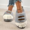 Fashion New Furry Kitty Cat Paw Slippers Woman Warm Winter Home Mules Slides Ladies Fuzzy Slippers Funny Fluffy Animal Claw Indoor Shoes