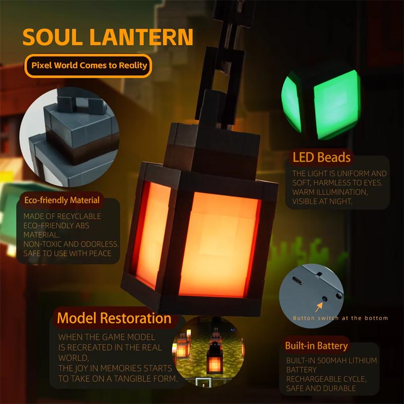 My World Luminous Lantern Nightlight Charging Game Light Children's Bedroom Atmosphere Light Model Ornament Light