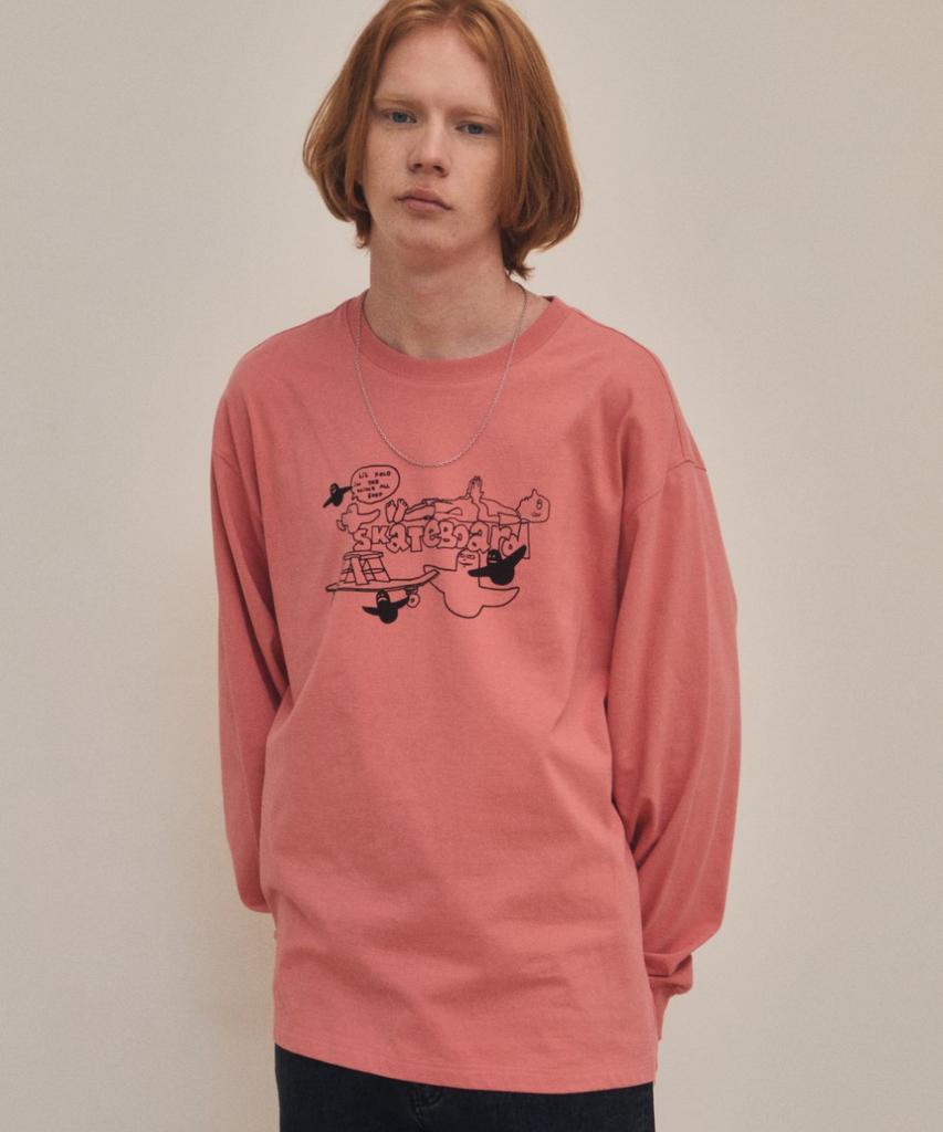 Mark Gonzales Mg Collage Graphic L/S T-Shirt - Pink