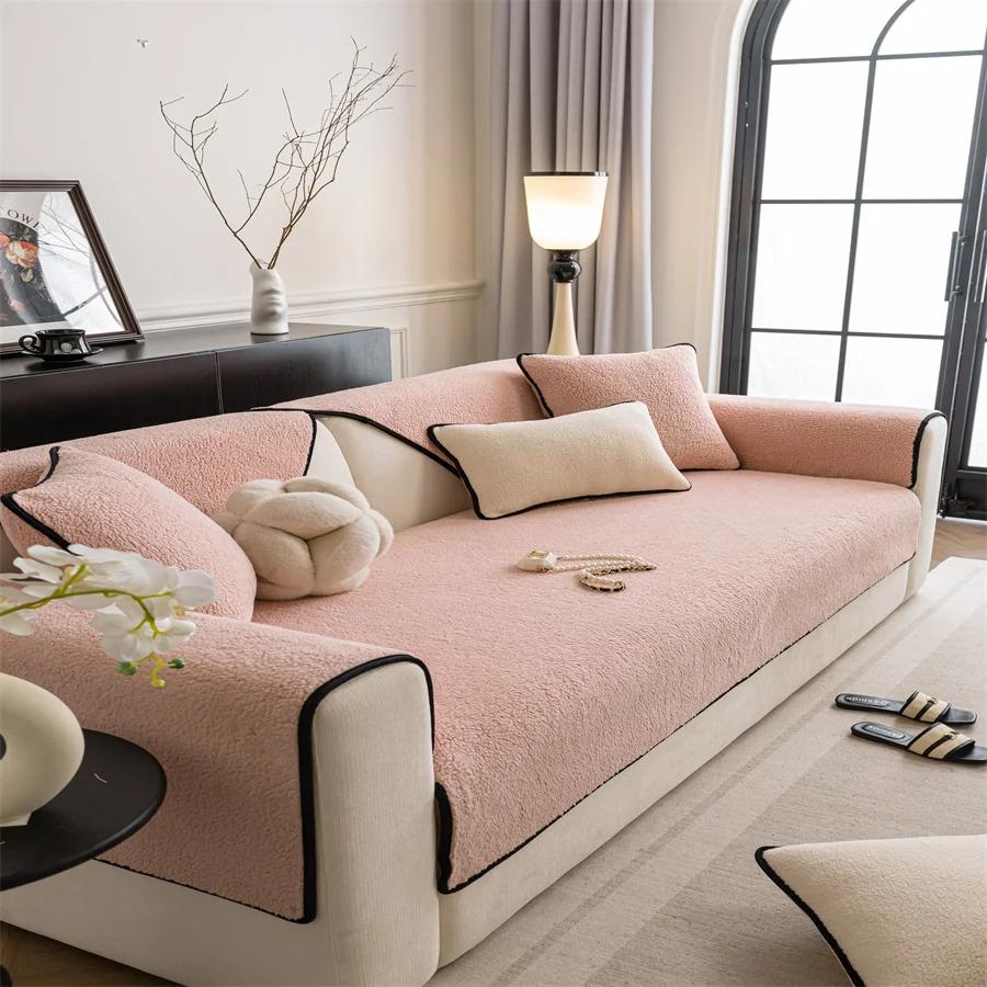 

New Cashmere Sofa Cushion Winter Thickened Plush Cushion Non-slip Sofa Cover Cover Cloth