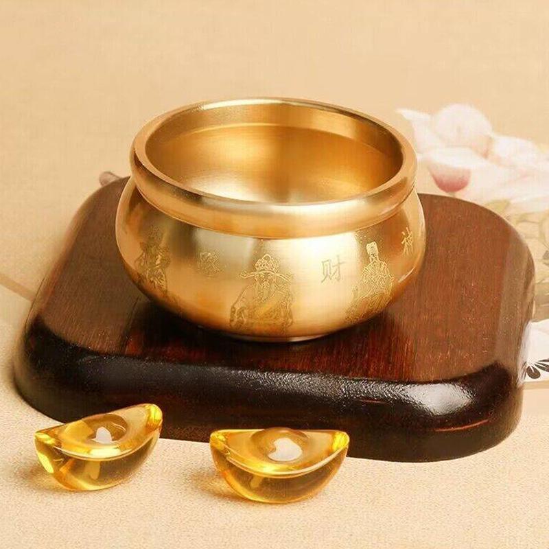 Cornucopia Brass Fortunate Attract Wealth Good Luck Magical Power Treasure Bowls Desktop Small Ornament Home Decor