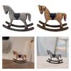 Rocking Horse Figurine Vintage Rustic Collection Retro Wooden Desktop Ornament for Cabinet Desk Office Bookshelf Entrance
