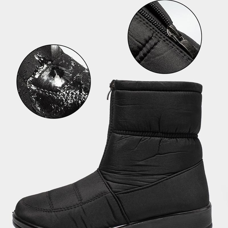 Neue dicke Schneestiefel für Damen, warme, wasserdichte Stiefel mit Reißverschluss, rutschfeste Damenschuhe in Übergröße