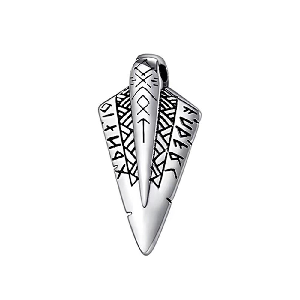 Vintage Viking Spear Pendant Norse Rune Necklace Stainless Steel Amulet Jewelry Gift for Men Women