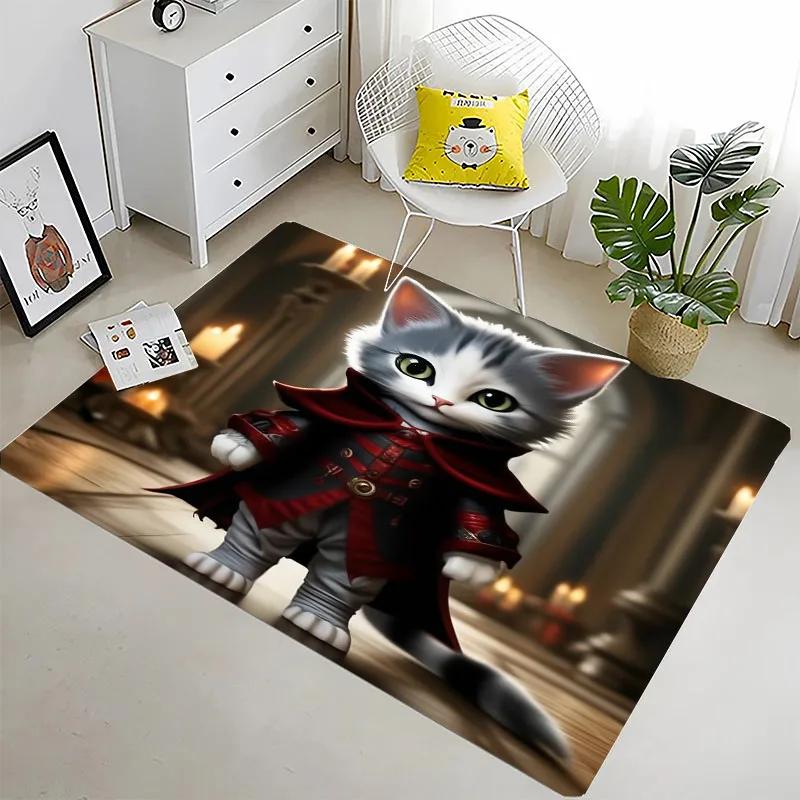 

Funny Cat 3D Printing Large Area Carpets for Home Living Room Children s Bedroom Sofa Doormat Kitchen Floor Rugs Anti-slipDecor 40x60cm (16x24in)