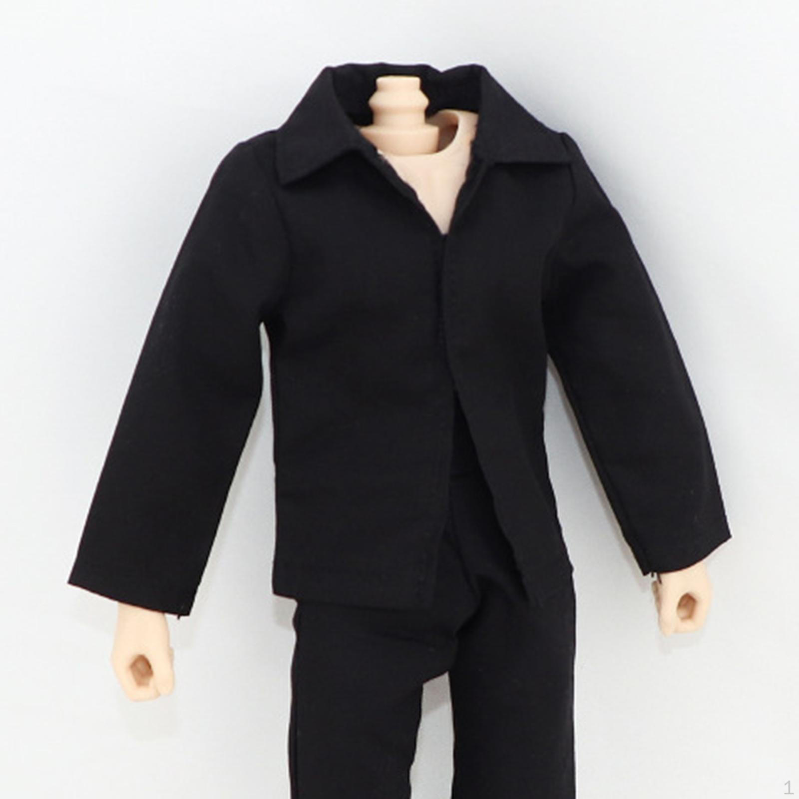 

1/6 Action Figure Clothes Deck Trendy Shirt Men Miniature Clothing Doll for 12 Male чёрный