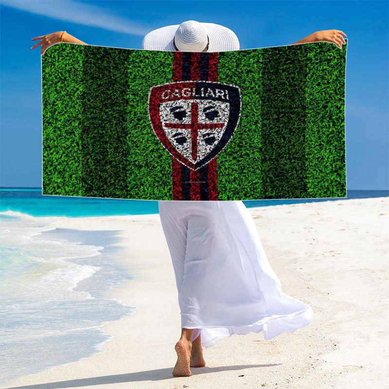 Asciugamano da Spiaggia Stampato Cagliari Calcio, Asciugamano Morbido Grande Asciugatura Rapida per Spiaggia Campeggio Nuoto