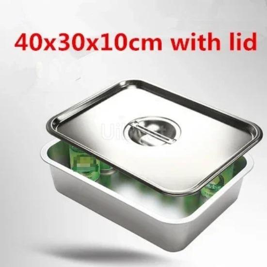 304 Stainless Steel Plate Tray Rectangular Square Oven Tray Baking Pot Dish Deep Japanese Barbecue Bbq Cafeteria Storage Trays