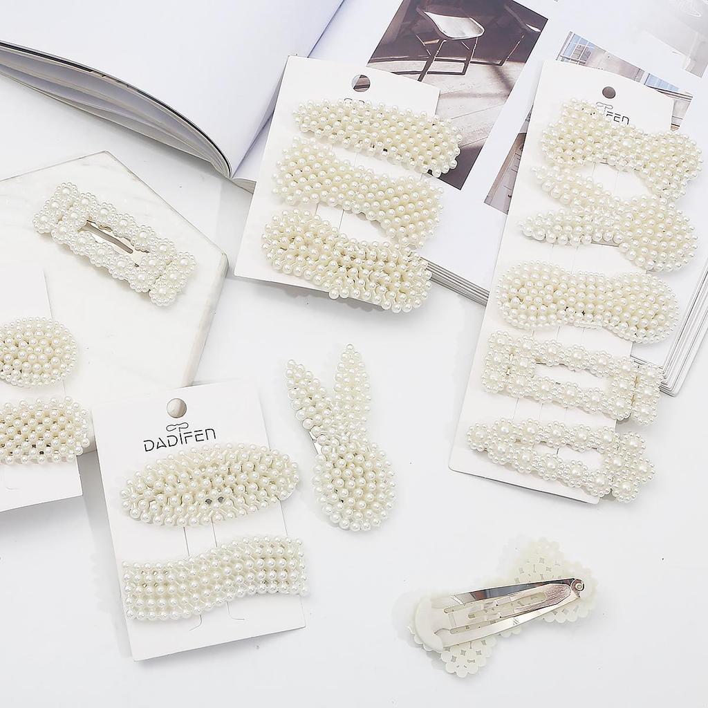 1Pc Imitation Pearl Hairpin Headdress Hair Claw For Women Ladies Girls Makeup Hair Barrettes Hair Accessories Crab Bath Clip Headwear