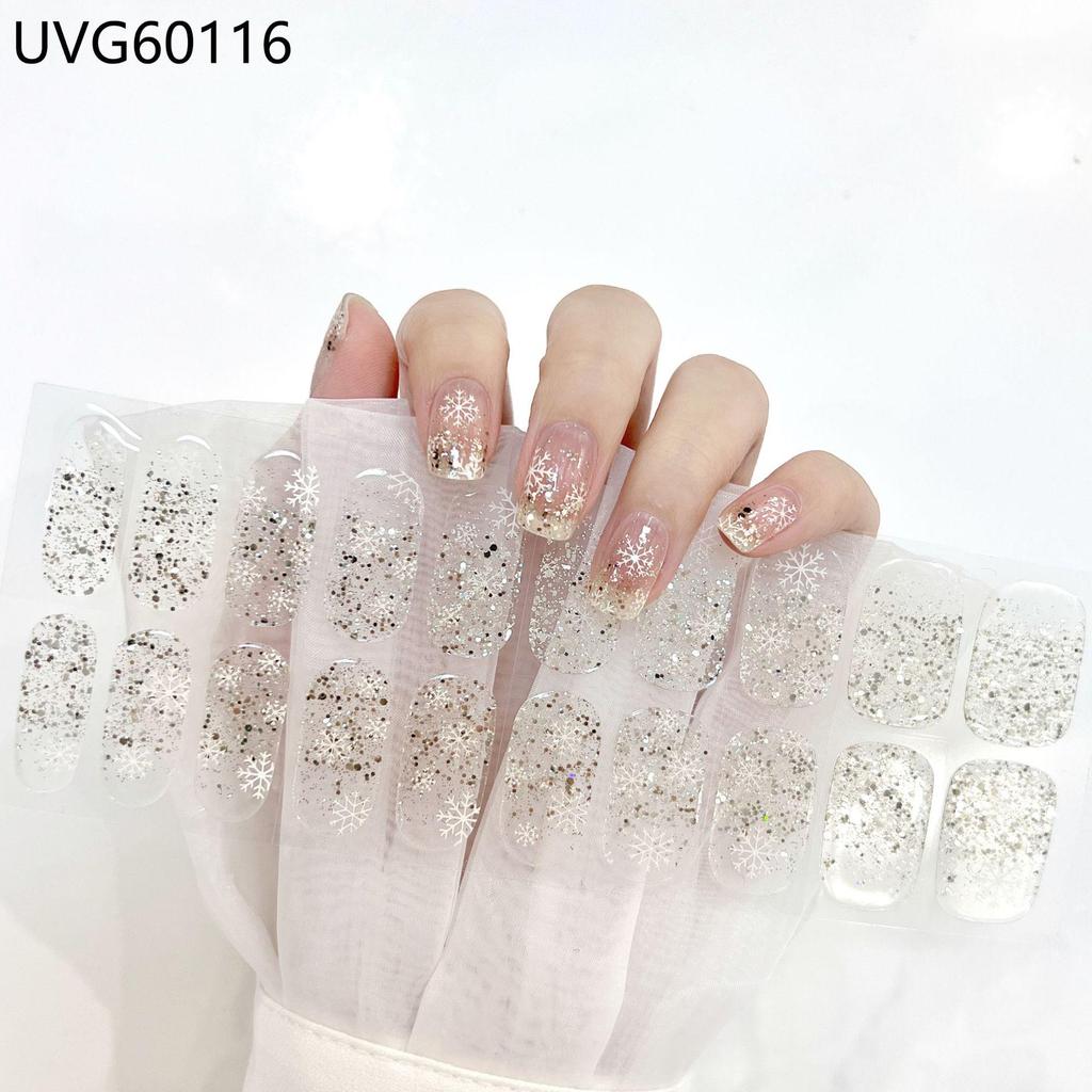 Transparent Nude UV Gel Nail Art Stickers: Semi-Cured, Semi-Baked Manicure Sheets