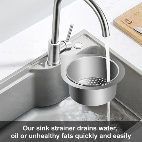 Multi-functional Sink Strainer Basket, Corner Sink Strainer, Kitchen Sink Caddy, Kitchen Waste Filter, for Washing Vegetables and Fruits. (Silver, 2 P