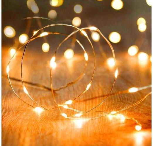 Wire Lights 50 Led Battery-Powered Colorful Wire Garland For Rgb Decoration