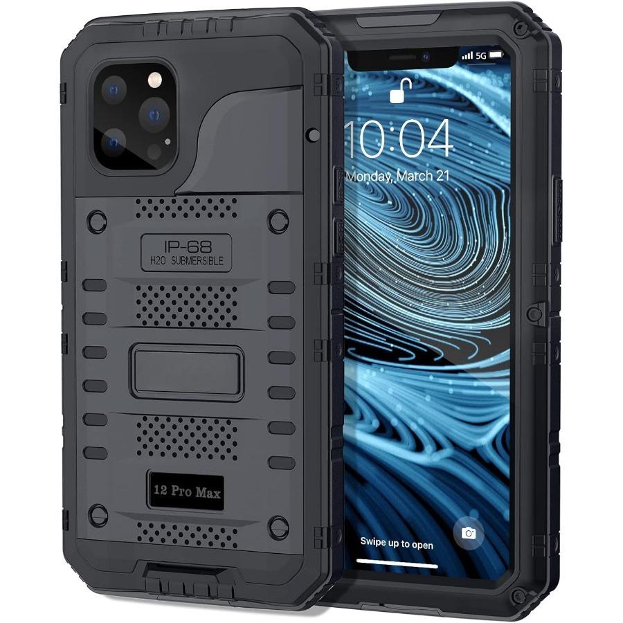 4-in-1 IP68 Waterproof Metal Case for IPhone 17 17e Air 16e 15 16 14 13 12 11 Pro Max XS XR 8 7 Heavy Aluminum Silicone Cover
