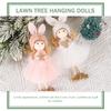 2 Pcs Cute Angel Pendant Garden for Outside Decorate Christmas Ornaments Pink