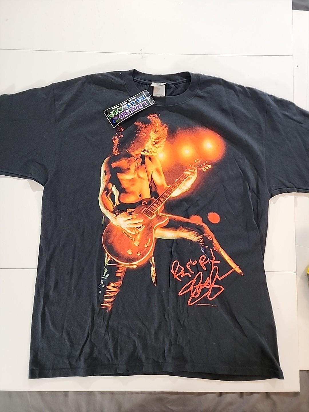 Vtg 2004 Liquid Blue Slash Guns N Roses Guitarist Band Black T Shirt Sz 2XL NWT Unisex T-Shirt L