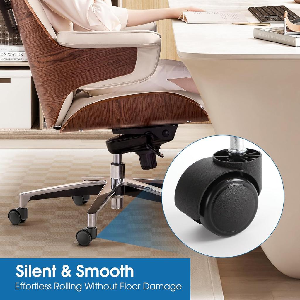 MaxGear 2" Office Chair Wheels Heavy Duty Replacement, Mute Rubber Rotating Desk Chair Caster Wheels, Safe for All Floors Including Hardwood,