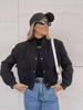 Women Fashion With Pockets Bomber Jacket Coats Vintage Long Sleeve Front Button Casual Female Outerwear Chic Tops