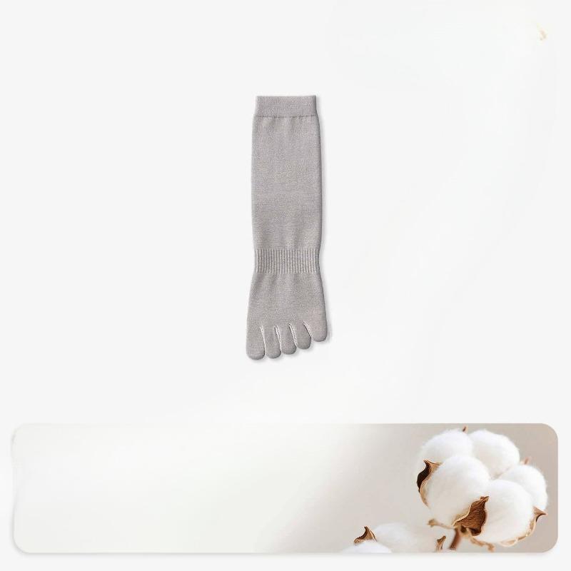 Cotton Five-heel Socks for Men, Mid-length, Suitable for Spring and Autumn, Sports Style, Black Pure Cotton Toeless Socks, Foot Coverings