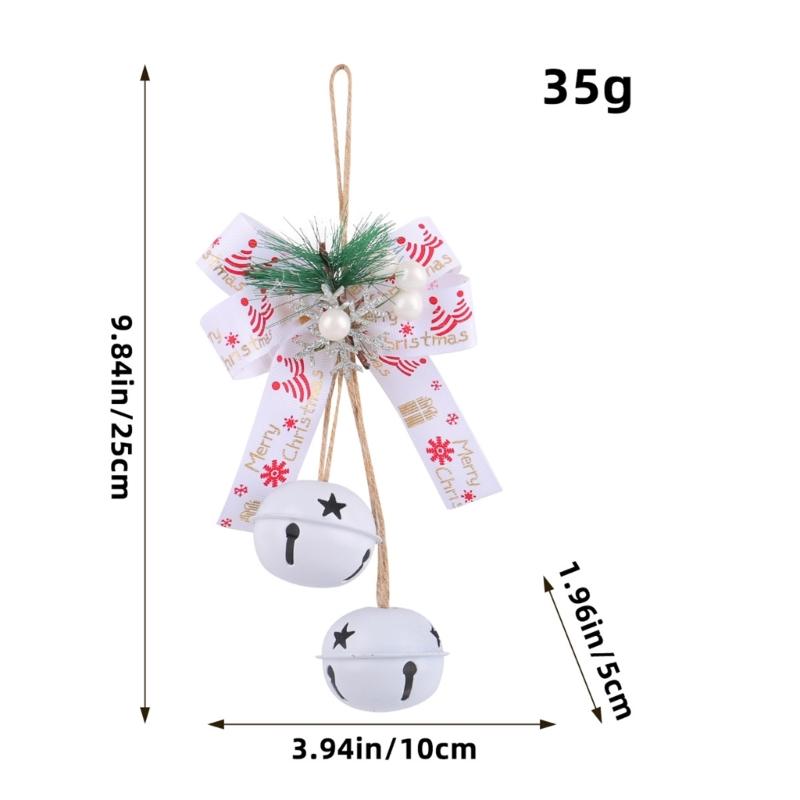 Holiday Bowknot Iron Craft Bells Delicate Iron Crafted Bells with Bowknot for Christmas Tree and Window Decoration