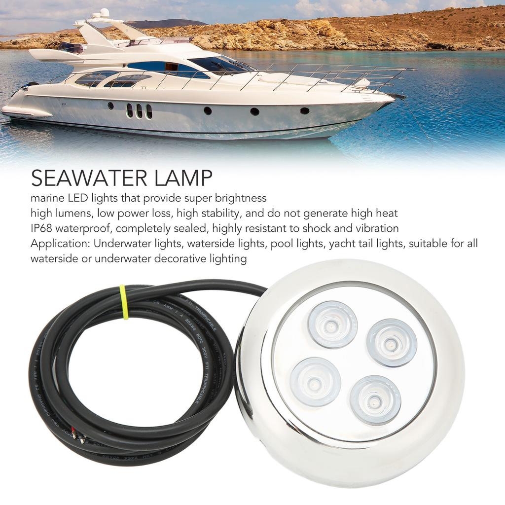 Marine Underwater Light 60 degrees  Angle IP68 Waterproof Seawater Interior Dome Lighting Swimming Pool Lamp
