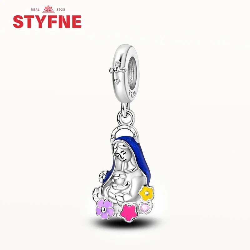 Copper Virgin Mary Pendant Charm Cross Religious Bead Series Beads For Original Bracelet Diy Fine Jewelry Gift For Women
