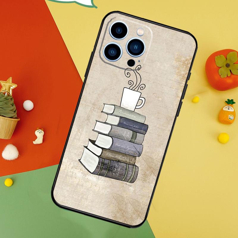 

Books And Coffee Phone Case For iPhone 17 Pro Max 16 15 14 12 11 13 Pro Max Plus 12 13 Mini 16e 17 Air Cover iPhone 13Pro MAX