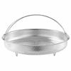 Stainless Steel Steamer Basket Dishwasher Safe Perforated Design with Removable Handle for Home Kitchen Steaming Veggie Egg Dumpling