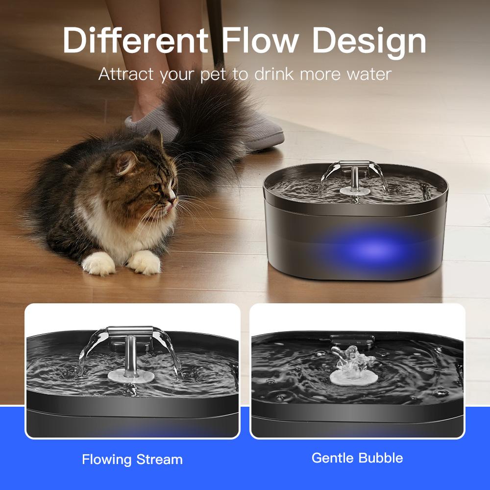 2.5L 5V USB Bebedero Automático para Gato Perro con Grifo Dispensador de Agua para Perro Filtro Transparente Bebedero Sensor para Mascotas Cuenco para Beber