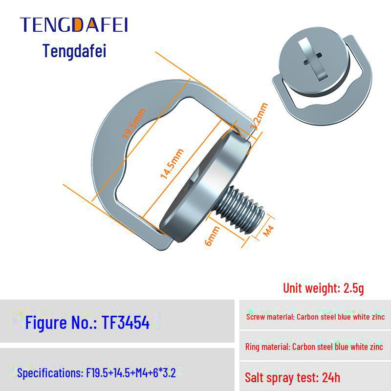 M4 Hand-Tightened Lifting Ring C Quick Release Screw, Stainless Steel/Carbon Steel Nickel-Plated Display Base, Large Remote Control Screw