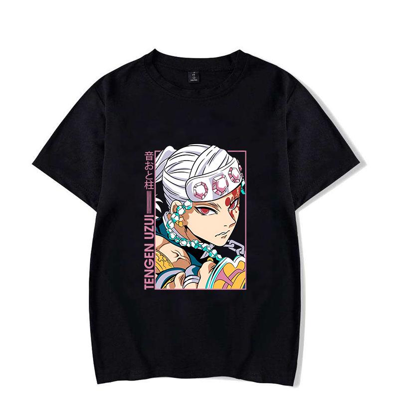 Hot Anime Uzui Tengen Print Hip Hop Short Sleeve Men Women Fashion Summer Cool Casual Outdoor T Shirts Tops