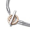 Pandora SignaTure Two Tone Logo T Bar Snake Chain braceleT 582309c00