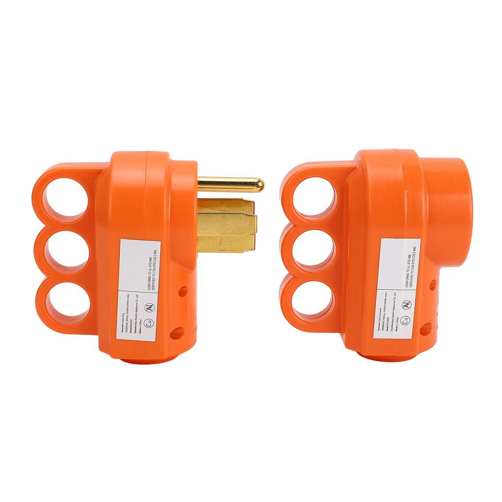 50A RV Male Female Plug Set Brass Contactor ABS Casing Heavy Duty RV Male and Female Connector Set