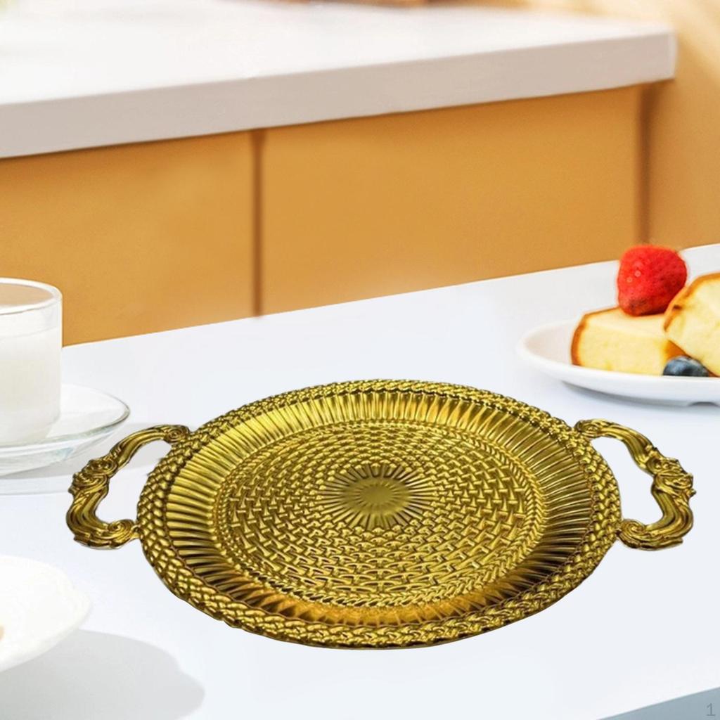 Cake Serving Tray Decorative Candy Dish Display European Luxury Elegant Fruit Bowl Plate