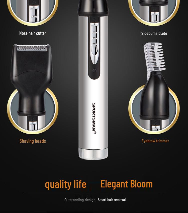 SPORTSMAN SM-418 Men's Electric Nose, Eyebrow, and Sideburn Trimmer