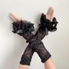 Girl Sexy Hollow Out Lace Long Arm Sleeves Removable White Black Summer Thin Sun Protection Fingerless Gloves Fashion Mesh Cuffs