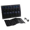 Car Boat Rocker Switch Panel 6 Gang LED Waterproof Toggle with Overload Protection for Yacht RV Marine Lighting Accessories