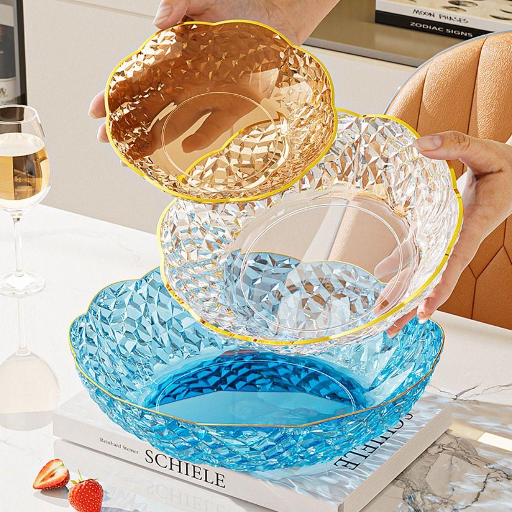 Blumenförmige Dessert-Salatschale Diamant Snackteller Exquisite Obstplatte Wohnzimmer