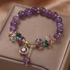Junzi Purple Crystal Strand Copper Bracelets Light Luxury Vintage For Women Female Accessory Festival Party Daily