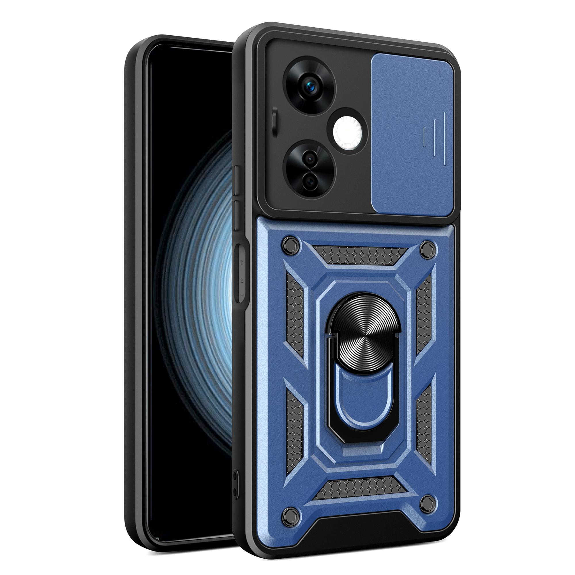 

Для OnePlus Nord CE 3 Lite 5G/N30 5G Защита задней линзы Чехол для телефона PC+TPU Чехол с подставкой Blue