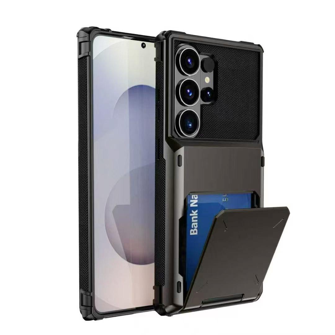 For Samsung Galaxy S26 / S26 Plus / S26 Ultra Case, Wallet Card Holder Shockproof Phone Cover For Samsung Galaxy S26 серо-черный