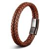 Pulsera de cuerda de cuero para hombre, 19/21/23 cm, estilo vintage, tejida a mano, para parejas, color negro, marrón, rojo y azul, elegantes pulseras casuales para hombre.