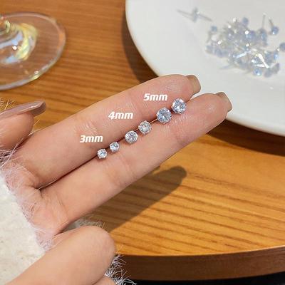 Trendy Zircon Ear Piercing Earrings: Sleep-Friendly Screw-Back Cochlear Studs for Women