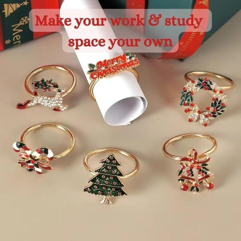 Christmas Metal Napkin Rings for Holiday Gatherings Thanksgiving and Christmas Table Decoration Formal Household Use