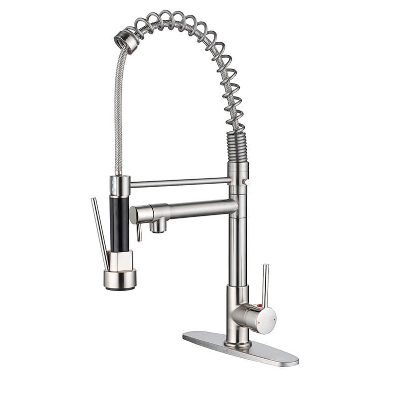 TLXT Wall-Mounted Spring Pull-Out Kitchen Faucet